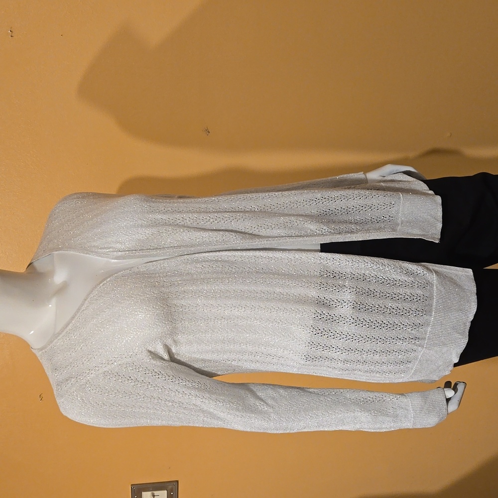 Very light gray open sparkly cardigan